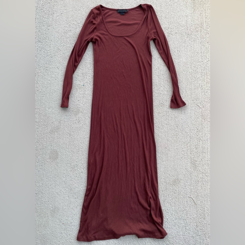 Hatch Long Sleeve Maxi Dress in Deep Rust